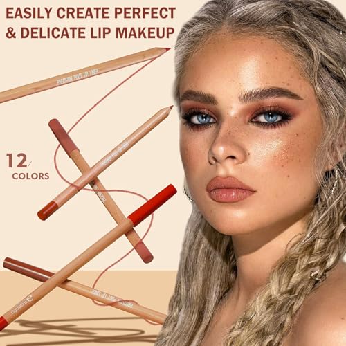 12-Piece Matte Lip Liner Set - Waterproof, Long Lasting