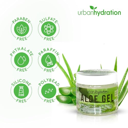 Urban Hydration Bright & Balanced Aloe Vera Leaf Facial Gel Mask | Lightweight, Removes Skin Impurities, Hydrates, Helps with Acne, Benefits For Smooth Skin, All Skin Types | 6.7 Fl Ounce