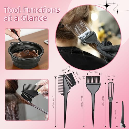 8-Piece Hair Dye Kit with Brush, Bowl & Comb