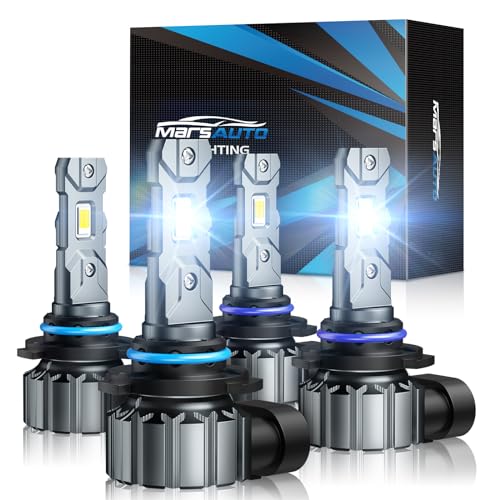 Marsauto M1S 2024 9005/HB3 9006/HB4 Bulbs Combo, 48000LM Super Bright 6000K Cool White, 9006 9005 Fog Light Bulbs, 3min Plug and Play, IP68, Pack of 4