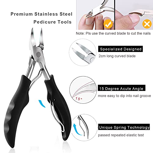 Ingrown Toenail Tools Kit - 10 Pcs Professional Pedicure Set