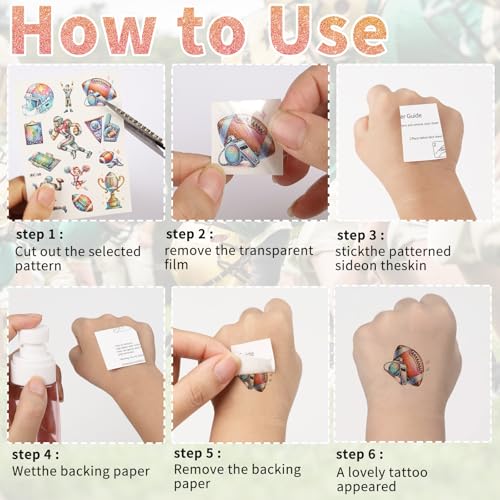 Football Temporary Tattoos 135Pc Glitter Party Favors