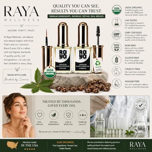 Jamaican Black Castor Oil for Lashes & Brows - USDA Organic, 10ml Twin Pack