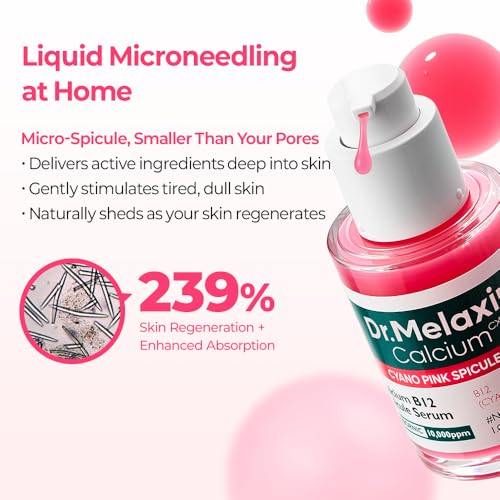 Dr.Melaxin Cyano Pink Spicule Serum | Microneedle Facial Treatment, 1.01 fl.oz