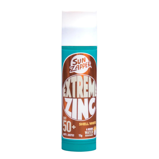 Sun Zapper (Shell White) Extreme Zinc Stick - White Colour Mineral Sunscreen Stick SPF50+ UVA/UVB+ Unbeatable Sun Protection Sunblock, Sun Cream Made in Australia