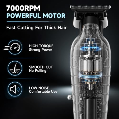 KEMEI 2099 Cordless Hair Trimmer for Men with Charging Dock - Silver