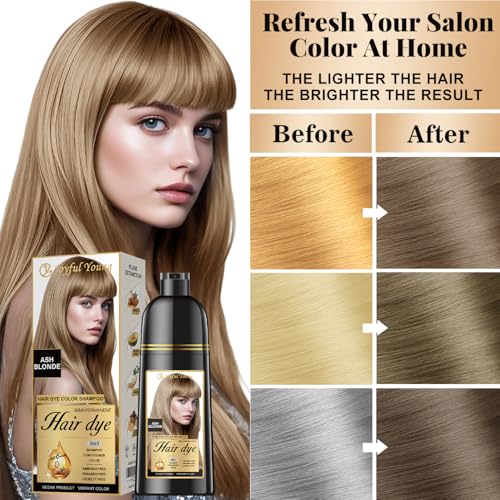 Ash Blonde Hair Dye Shampoo 3-in-1 Gray Coverage