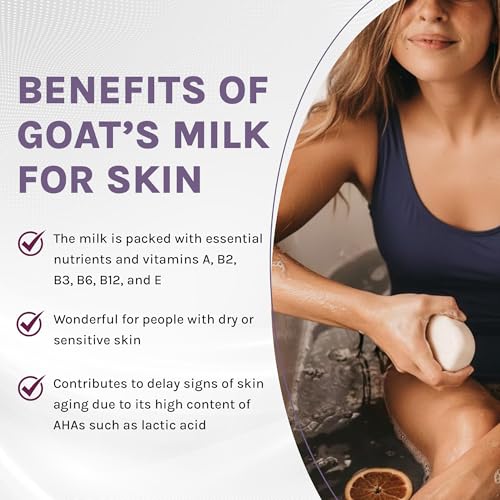 Nature Goat Milk Bar Soap, FRAGRANCE FREE, 5 oz (141 g), With Fresh Goat Milk, Vitamin A, B3, Potassium, Zinc & Selenium, Moisturizing & Gentle Cleansing