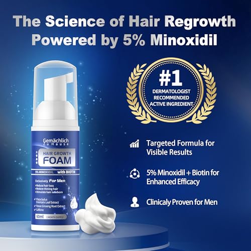 5% Minoxidil Foam for Men Hair Regrowth - 60ml