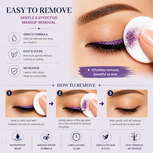 10-Color Liquid Glitter Eyeliner Set Waterproof Shimmer