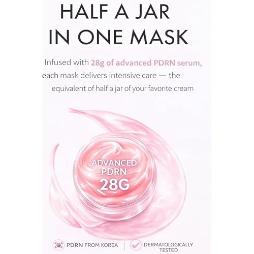 Salmon DNA PDRN Anti-Aging Jelly Gel Mask | Overnight Firming & Hydrating Face Mask for Elasticity & Glow | Korean Skincare with Niacinamide, Peptides & Hydrolyzed Collagen | 4 Pack