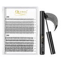 Cluster Lashes 240Pcs Individual Lashes 10D+20D D Curl Mix8-14mm & Black Cluster Eyelash Glue For DIY Eyelash Extensions