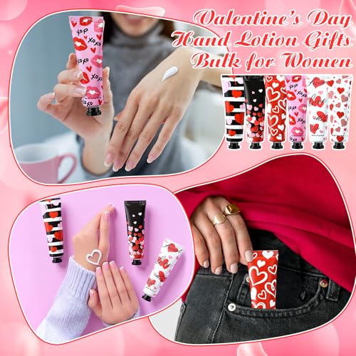 Loopeer 60 Pcs Valentine's Galentine's Day Gifts, galentines Hand Cream bulk, valentines day gifts for employees, Mini Hand Lotion for Valentine Women Coworker Employees Teacher