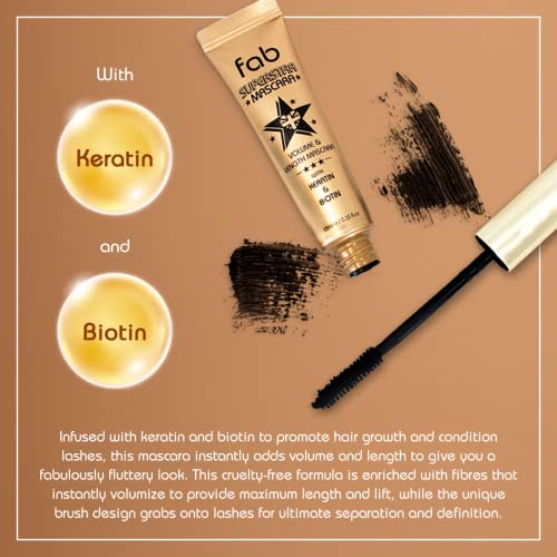 Fab Superstar Waterproof Mascara - Volumizing Black Lash Lift