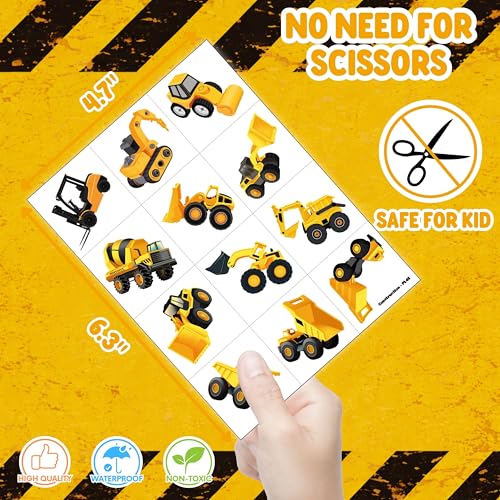 72-Piece Construction Party Favors – LED Finger Lights & Tattoos
