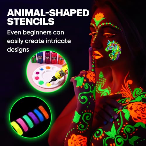 UV Blacklight Neon Face & Body Paint - Fluorescent Glow