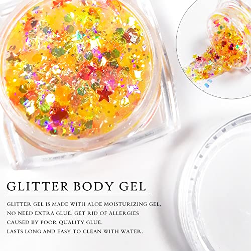 Ownest 12 Colors Holographic Chunky Glitter Gel Set