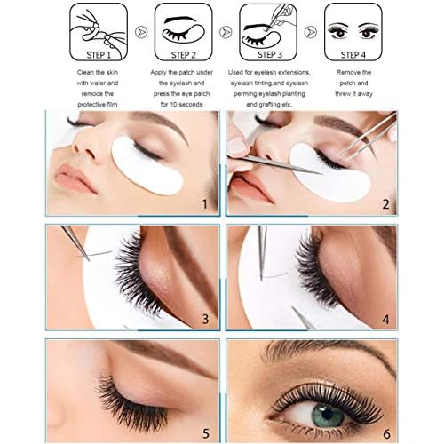Eyelash Extension Gel Patches Kit Under Eye Gel Pads Eyelash Extension Pads Lint Free False Eyelash Lash Extension Makeup Eye Gel Patches (100Pack)