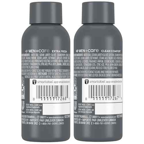 DOVE MEN + CARE Body & Face Wash Variety 2-Pack ??Extra Fresh + Clean Comfort, Travel Essentials, 3 Oz Ea