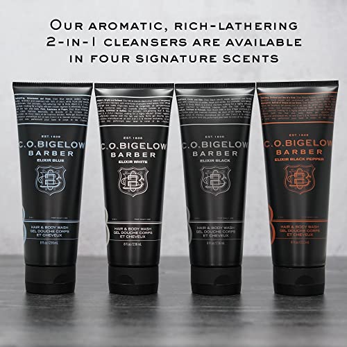 C.O. Bigelow Elixir Black Hair & Body Wash for Men, Pack of 2 Musk & Vanilla Scented Men's 2 in 1 Shampoo & Body Wash, 8 Fl Oz