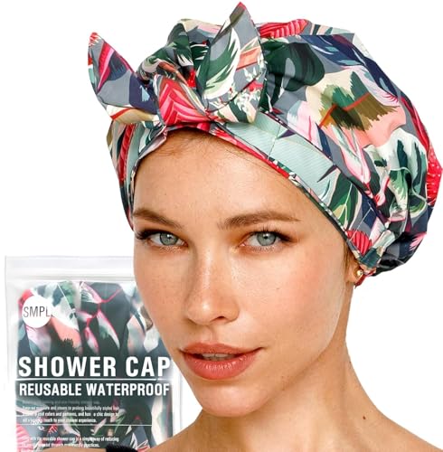 Reusable Waterproof Shower Cap Women | Leakproof Silicone Band
