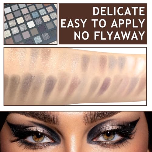 42-Color Smokey Eyeshadow Palette with Brush - Matte & Shimmer