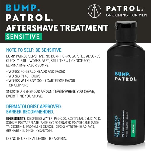 Bump Patrol Sensitive Strength Aftershave Treatment Serum ? Razor Bump Stopper and Ingrown Hair Treatment for Men and Women, Alcohol Free Ingrown Hair Serum for Sensitive Skin 2 oz (Pack of 2)