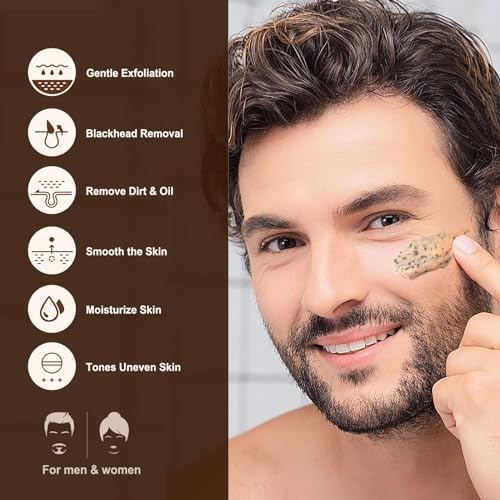 JVR Face Scrub for Men and Beard Wash Beard Conditioner for Men Facial Scrub for Deep Exfoliating, Cleansing + Beard Shampoo Cleanse and Reduces Frizz