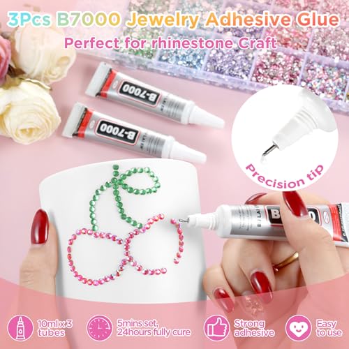 Zefy 40 Colors Resin Rhinestones Bedazzling Kit with Glue