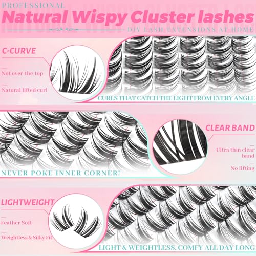 Manga Lash Clusters 10-14mm C Curl Wispy Eyelash Extensions