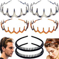 6 Pack Non-Slip Teeth Headbands with Comb - Women & Men