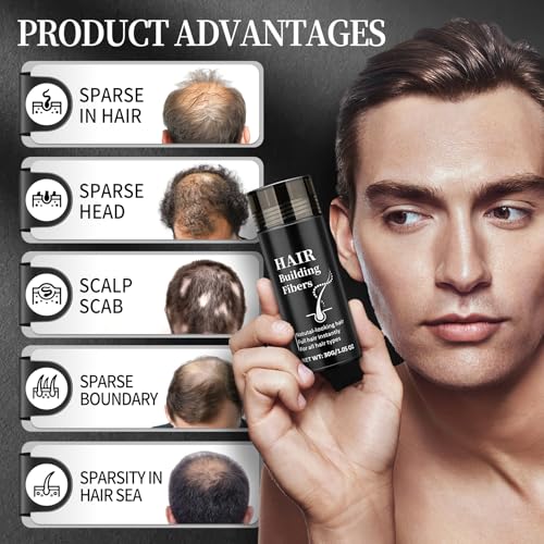 Hair Building Fibers for Thinning Hair, Black 30g