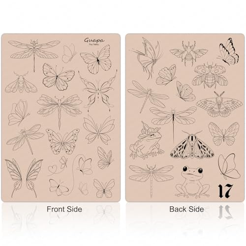 Tattoo Practice Sheets 3PCS – Fine Line Templates on Silicone Skin