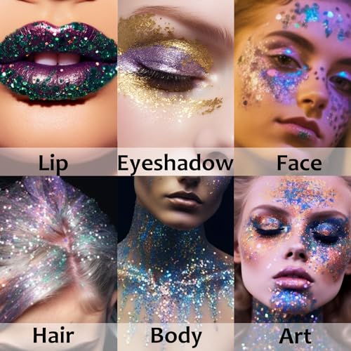 UCANBE Body Glitter Stick - 7 Colors Chunky Sparkle for Festivals