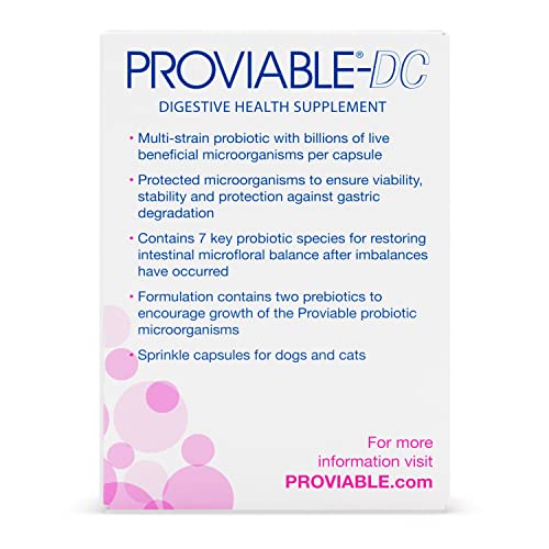 Nutramax Proviable Probiotics for Dogs & Cats, 30 Capsules