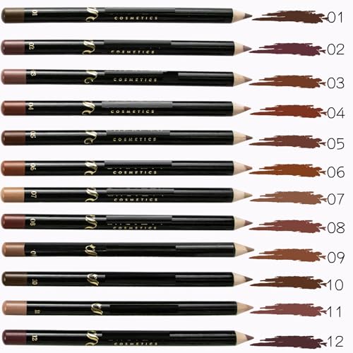 Nude Lip Liner Set 12 Colors - Waterproof Matte Pencils