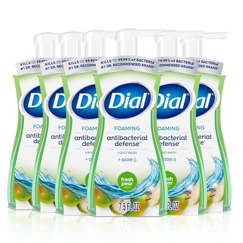 Dial Antibacterial Foaming Hand Soap - Fresh Pear Scent, 7.5 Fl Oz Pack of 6