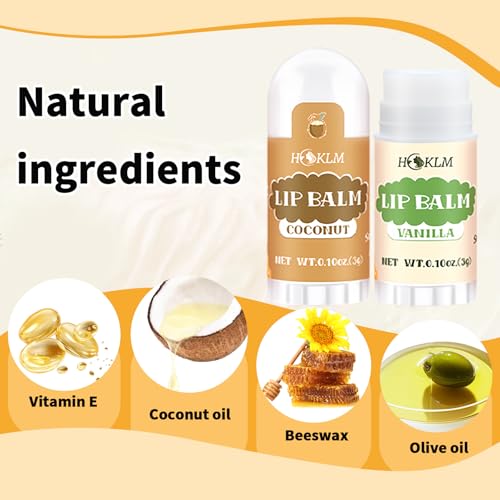 Mini Lip Balm 50 Pack, Natural Lip Balms with Vitamin E and Coconut Oil. Moisturizes for Dry Lips, Perfect for Christmas Gifts, Party Favors, Gift Bags and Small Gifts-13 Flavors