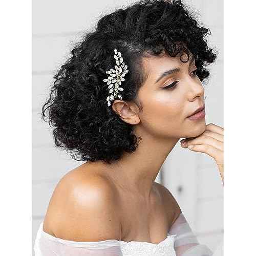 SWEETV Rhinestone Bride Wedding Hair clip Silver Crystal Bridal Hair comb Sparkly Hair Piece Gem Hair Accessories for Women/Girls & Brides/Bridesmaids