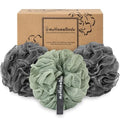 myHomeBody 70g Loofah Sponge 3-Pack with Activated Charcoal