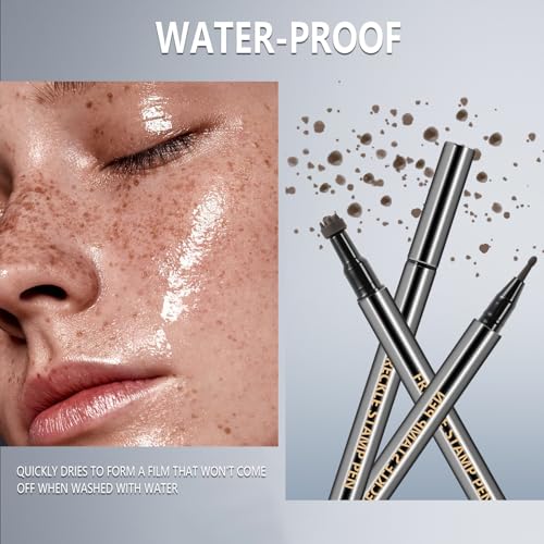 HOSAILY Light Brown Freckle Stamp Pen & Marker Set Waterproof Natural Fake Freckles