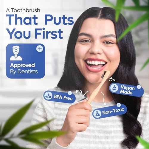 SmartLifeco Charcoal Bamboo Toothbrushes - Extra Soft Natural Bristles for Adults & Kids Teeth | Zero Waste Bulk Wooden Tooth Brush Travel Kit | BPA Free, Eco-Friendly, Vegan - (12 Pack)