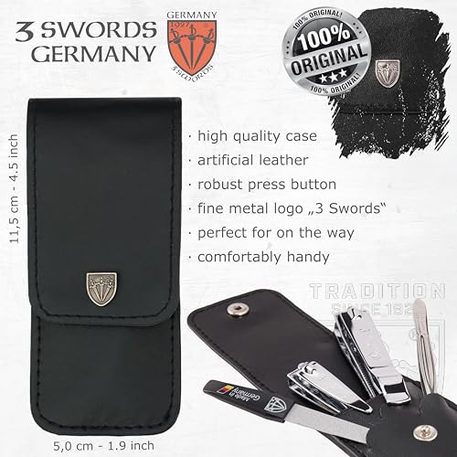 4-Piece Manicure Pedicure Grooming Kit with Leather Case