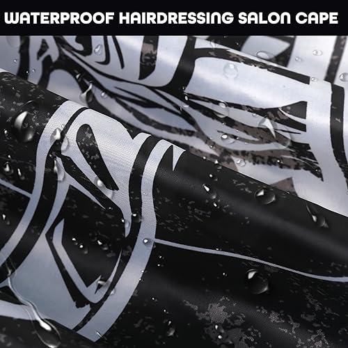 Professional Waterproof Barber Cape with Adjustable Neck for Men & Women - Salon Hair Cutting Cover (Black)