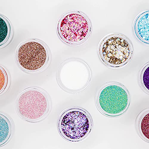 GLITTIES - Diamond Dust - Nail Art Iridescent Fine (.008") Glitter Powder - for Gel Nail Polish, Gel and Acrylic Nail Powder - (10 Gram Jar)