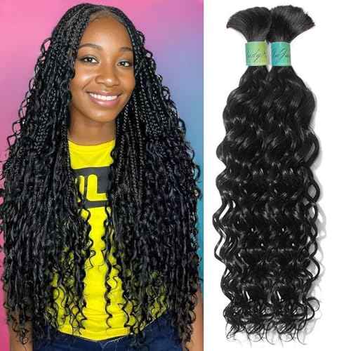 Human Braiding Hair 22inch Human Hair for Boho Knotless Braids No Weft Human Braiding Hair Extensions for Box Boho Braids 100g With 2 Bundles