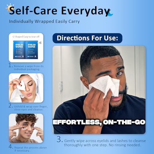 ProCIV Eyelid Wipes - Tea Tree Oil Eye Cleansing Cloths (30-Pack)