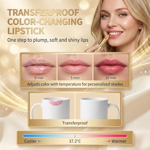 pH Color-Changing Lipstick for Mature Women - Long-Lasting Hydration