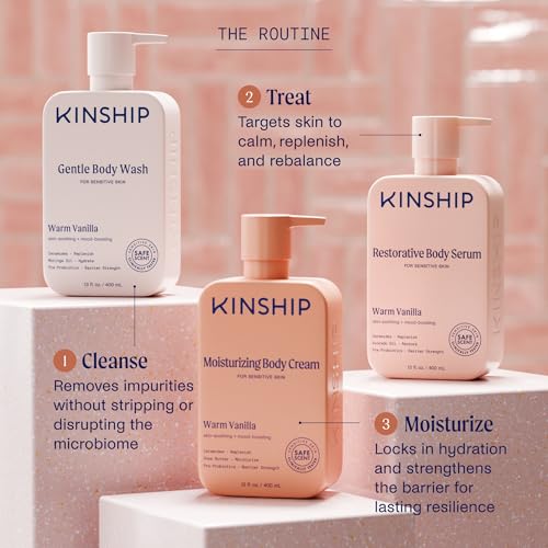 Kinship Restoring Body Serum for Dry Skin | Lightweight Hydrating Body Serum | Fragrance-Free, Vanilla, 13 oz