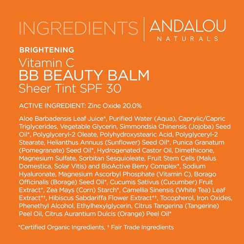 Andalou Naturals Beauty Balm Sheer SPF 30 - 2 oz